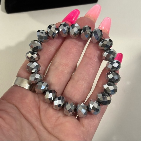 Premier Designs Silver Necklace with Black and Gray Cross Accents - Picture 2 of 5